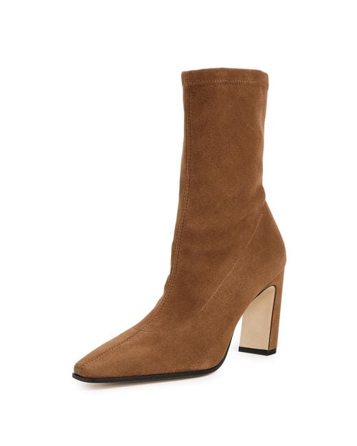 Stuart Weitzman Brown Stassi Stretch Booties