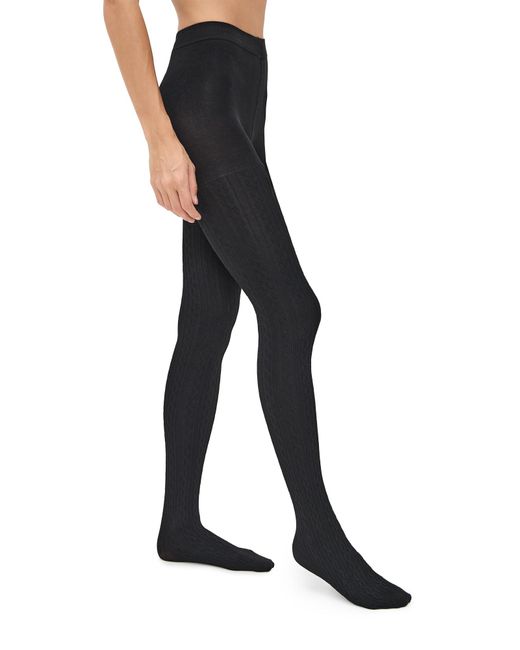 Stems Black Cable Knit Winter Tights