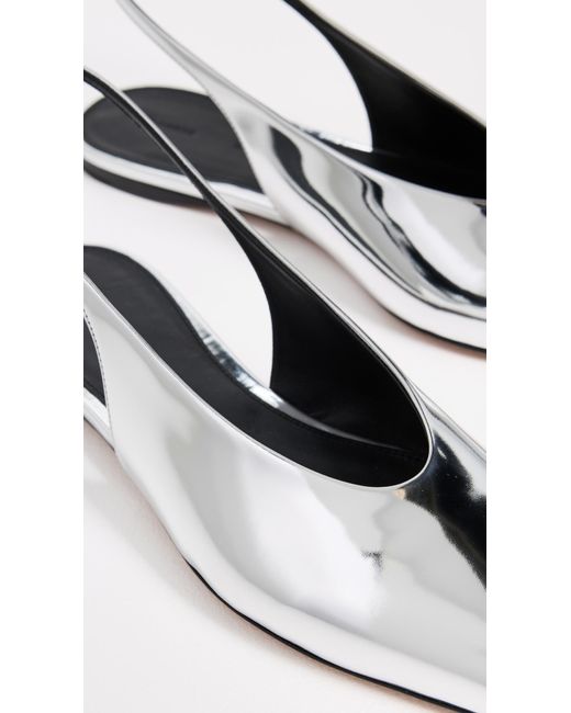 Proenza Schouler Black Slash Flat Slingbacks
