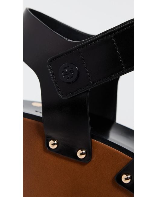 Tory Burch Black Stud Platform Wedges