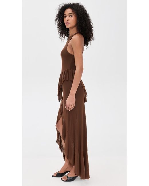 afrm brown dress Long Sweater Dress Light Brown