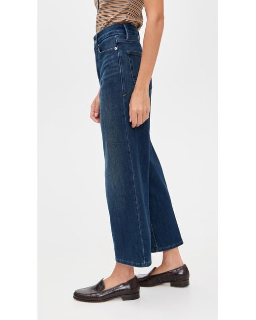 GOOD AMERICAN Blue Soft Tech Good Waist Palazzo Cropped Jeans