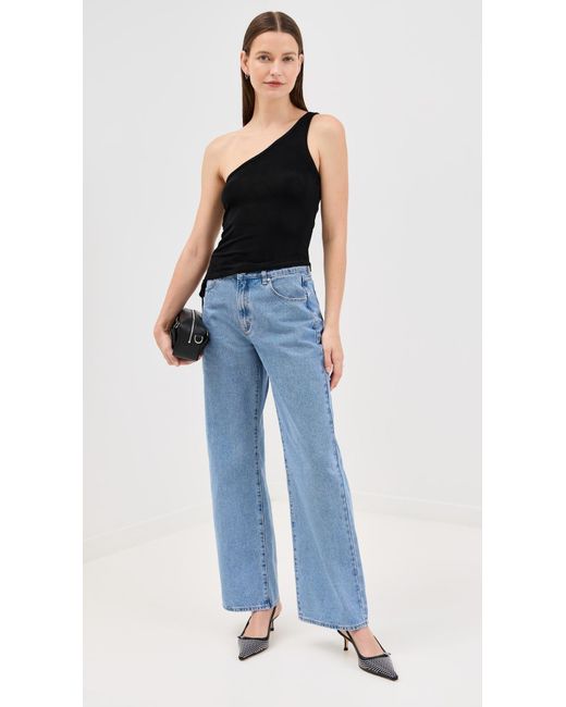 A.Brand Black Diva One Shoulder Top