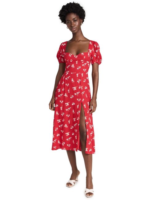 Bardot Red Gillian Midi Dress