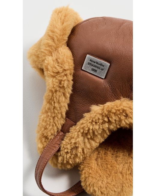 Acne Multicolor Belmet Shearling Snap Hat