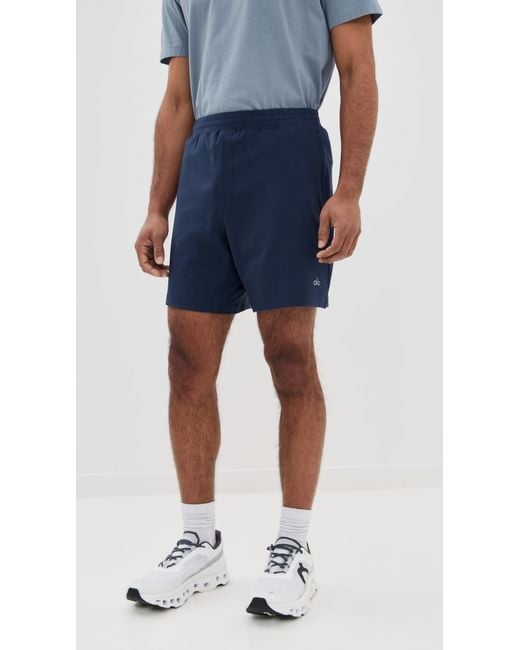 Alo Yoga Blue Conquer React Performance Shorts 7 for men