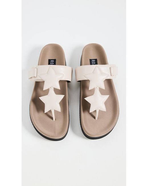 Roam Black Star T-Strap Sandals
