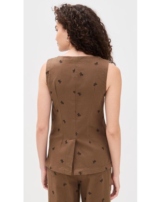 Little Lies Brown Bow Pattern Vest