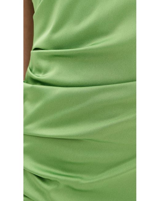 Jonathan Simkhai Green Marabella Short Sleeve Draped Midi Dress