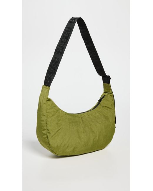Baggu Green Medium Nylon Crescent Bag