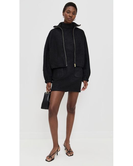 Amanda Uprichard Black Como Bomber Jacket