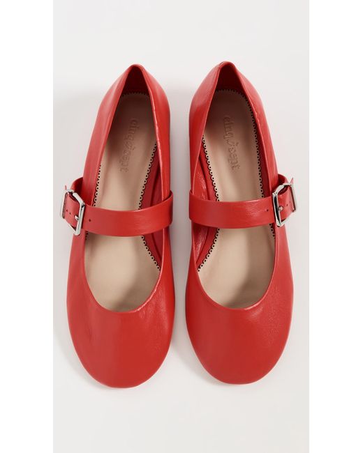 Cinq À Sept Red Sofia Mary Jane Flats