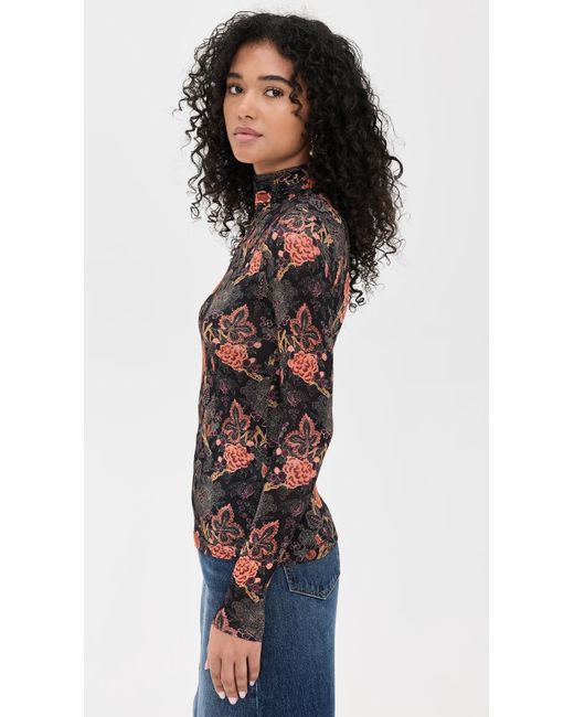 Ulla Johnson Black Aurelia Jersey Long Sleeve Turtleneck Top
