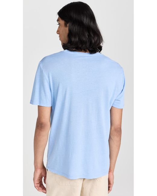 Marine Layer Blue Relaxed Hemp Cotton Tee for men