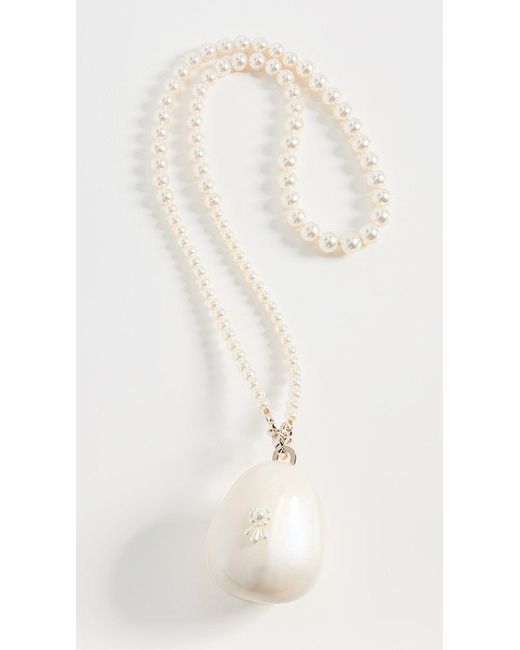 Simone Rocha White Faberge Nano Egg Bag With Pearl Crossbody