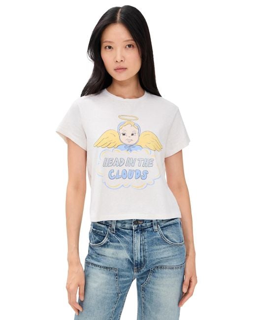 Re/done Blue 50S Boxy Clouds Tee