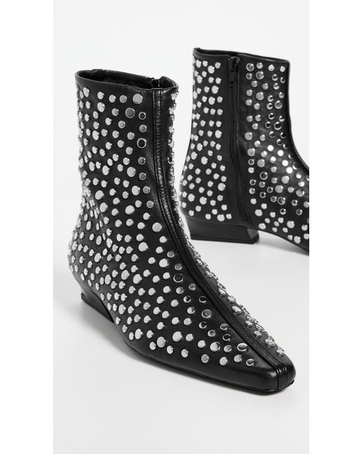 Staud Black Wally Flat Ankle Boots