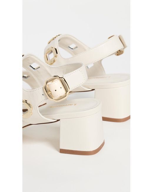 Larroude White Milan Sandals