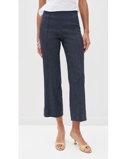 Staud Blue Knack Linen Pants