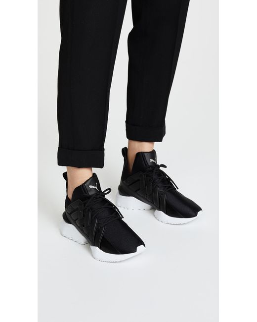 PUMA Muse Echo Satin Ep Sneakers in Black | Lyst