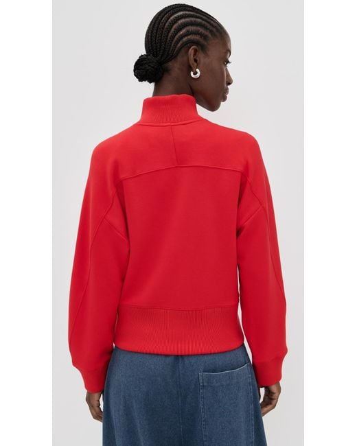 Le Bos Red Thea Quarter-Zip Pullover