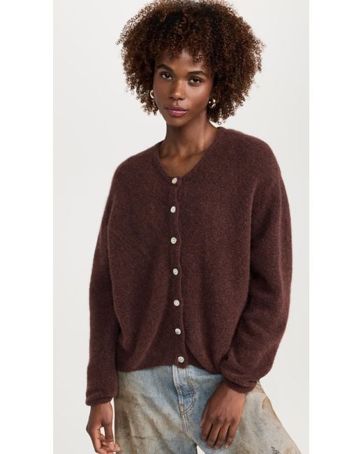 American Vintage Vitow Cardigan in Brown Lyst