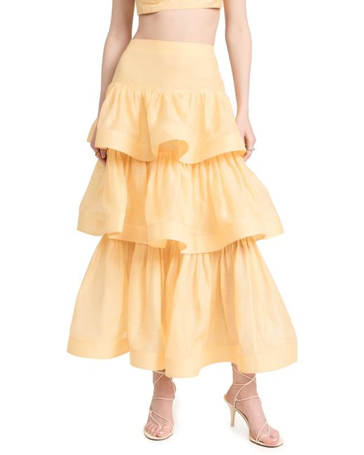 VIP【関税送料無料】希少 Zimmermann Ascension Tiered Skirt Ascension Tiered midi skirt ZIMMERMANN - Nugnes1920