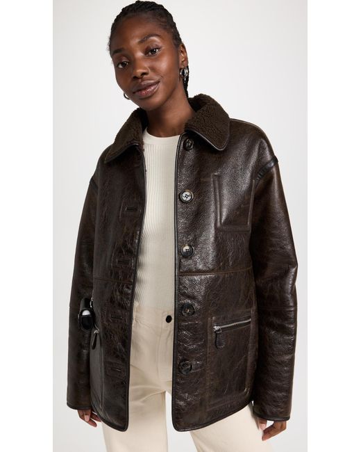 Saks Potts Leather Ada Reversible Jacket in Brown Lyst