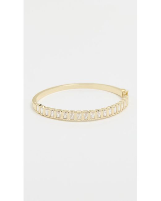 By Adina Eden Metallic Colored Baguette Cubic Zirconia Bezel Tennis Bangle