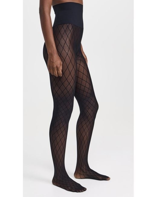 Commando Black Lattice Net Stockings