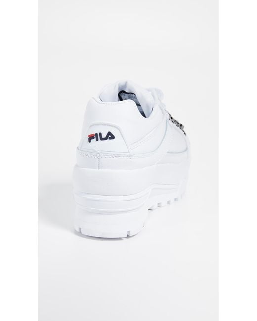 Fila Trailblazer Wedge White Womens Platform Shoes Lyst