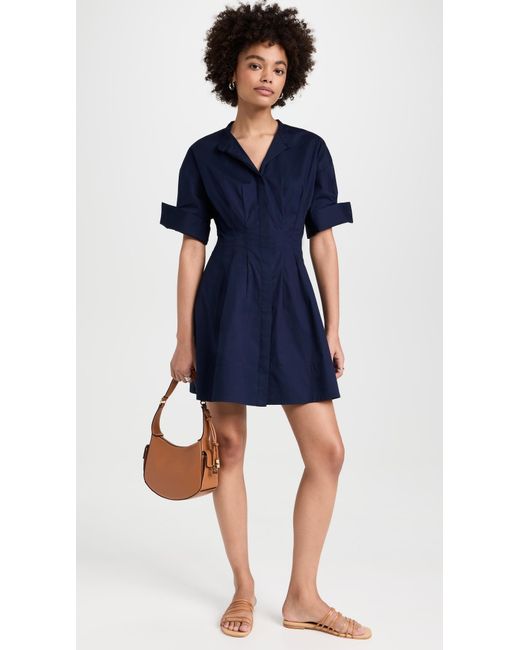 Staud Blue Mini Lorenza Dress