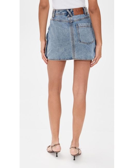 Aje. Blue Juno Denim Micro Mini Skirt