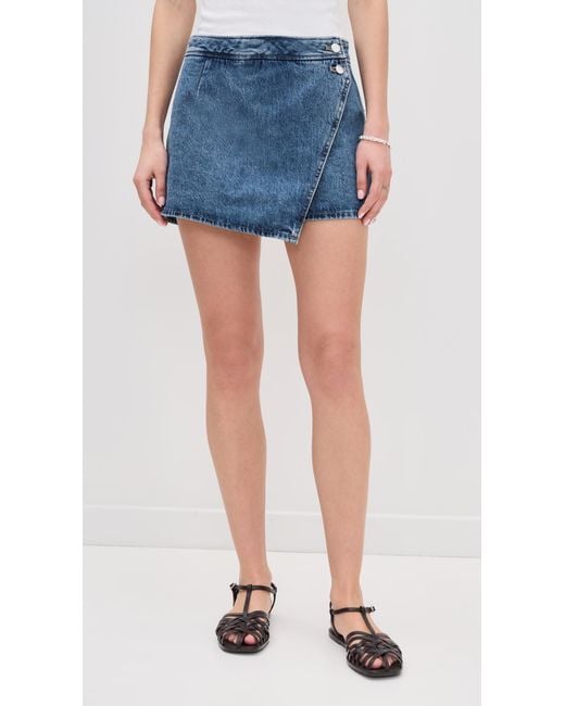 Madewell Blue Wrap Micro Mini Skort