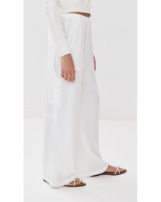 SABLYN White Lenon Utility Pull On Pants