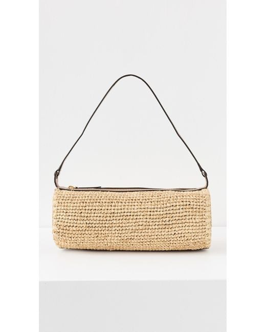 Staud White Mini Taru Raffia Bag