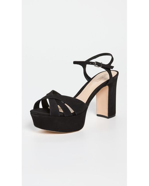 SCHUTZ SHOES Black Keefa Platform Sandals