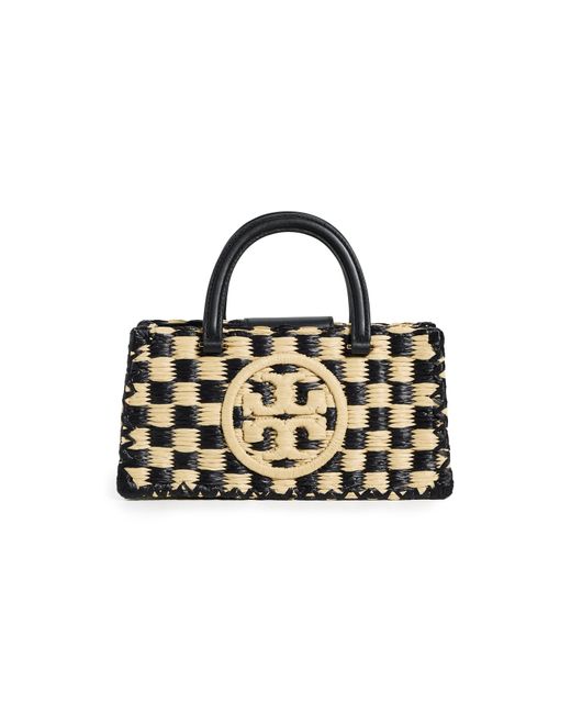 Tory Burch Black Ella Hand Crocheted Top Handle Bag