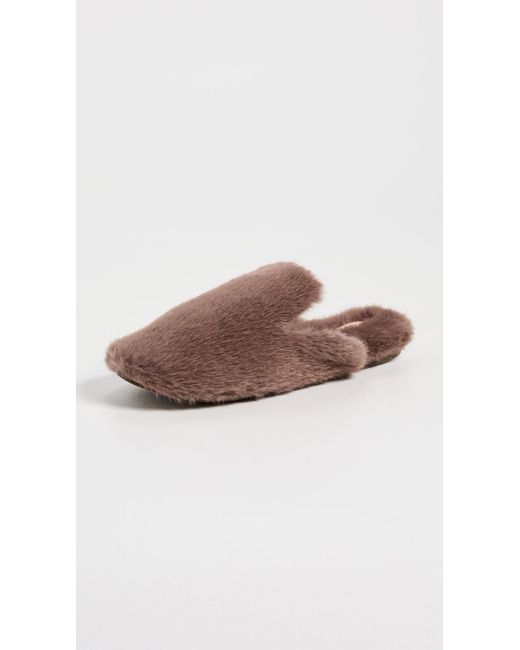 Eberjey Gray Plush Mule Slippers