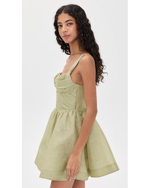 Zimmermann Rebellion Drape Mini Dress in Green | Lyst Zimmermann Rebellion Drape Mini Dress in Green | Lyst