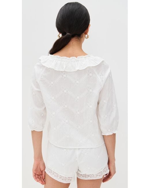 Bailey Rose White Embroidered Top