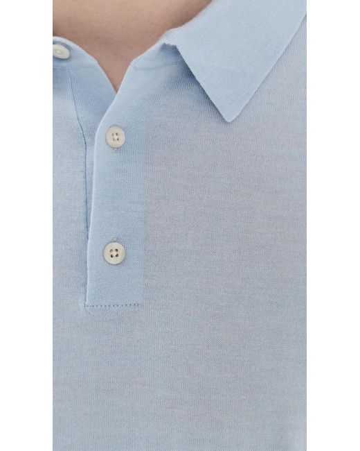 Vince Blue Short Sleeve Polo for men