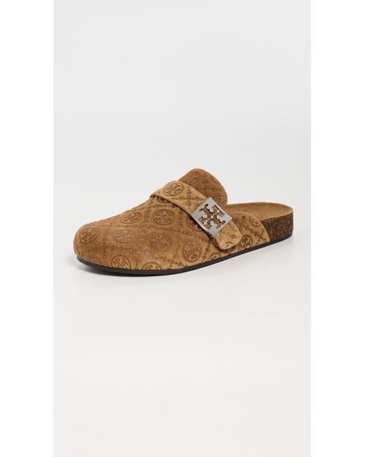 Tory Burch White T Monogram Mellow Mules