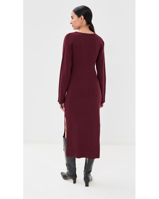 jonathan simkhai skyla loungewear knit wrap dress in Purple Fashion