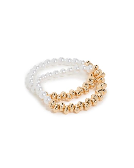 Argento Vivo White Pearl And nugget Bracelet Set