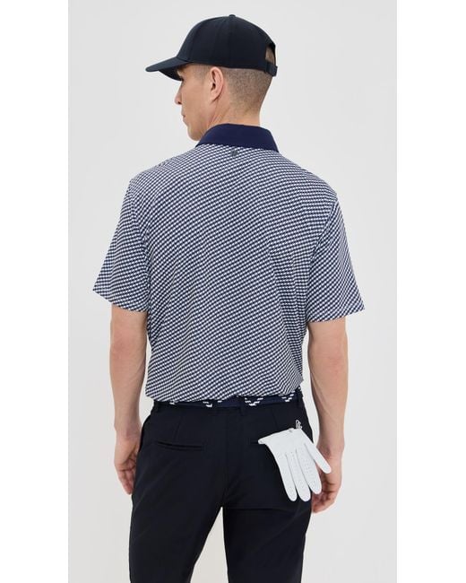 Greyson Blue Houndstooth Printed Polo for men