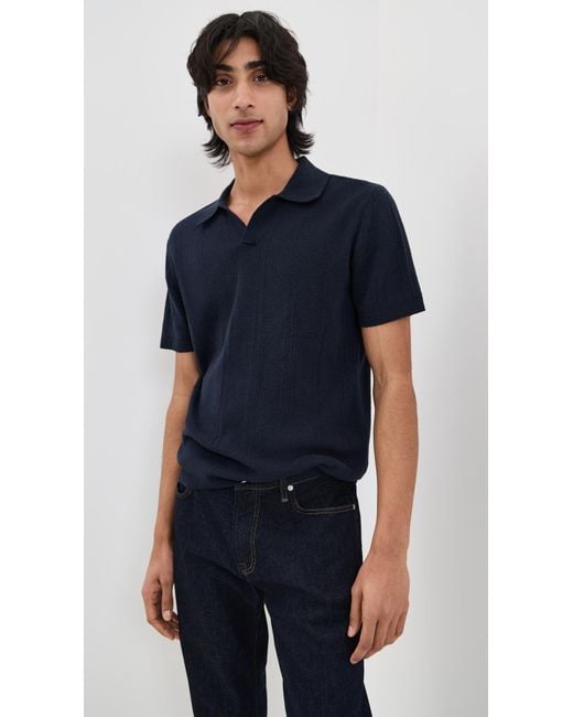 Taylor Stitch Blue Valencia Knit Polo for men