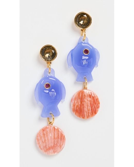 Lizzie Fortunato Blue Pescado Earrings