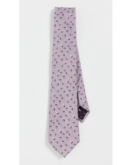 Paul Smith White Daisy Silk Tie for men
