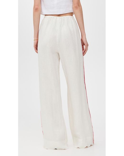 Vrg Grl White Milahn Linen Pants